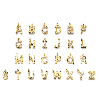 Brass Micro Pave Clear Cubic Zirconia Pendants KK-G521-01G-1