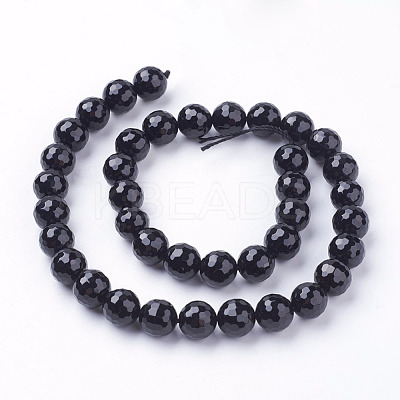 Natural Black Onyx Beads Strands G-E145-10mm-3B-1