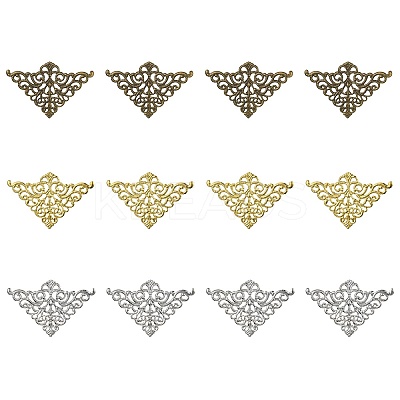 12Pcs 3 Colors Iron Filigree Joiner Links IFIN-YW0003-47-1