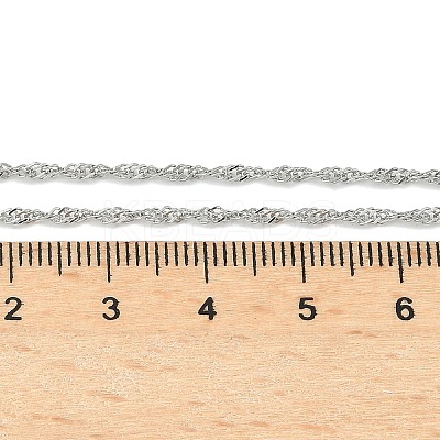 304 Stainless Steel Singapore Chain Necklaces NJEW-Z084-02P-01-1