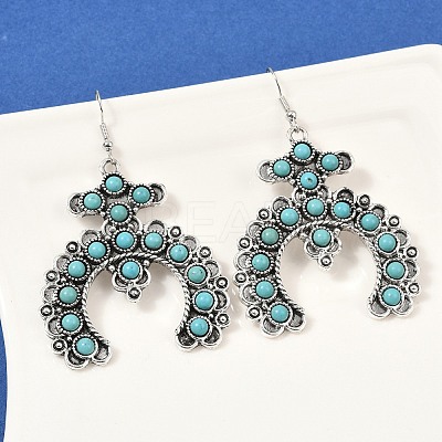 Alloy Synthetic Turquoise Dangle Earrings for Women EJEW-U053-10AS-02-1