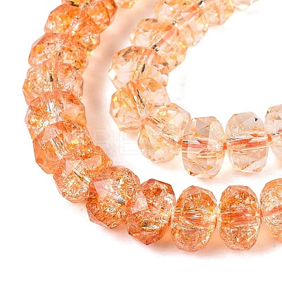Crackle Transparent Glass Beads Strands GLAA-N068-03A-13-1