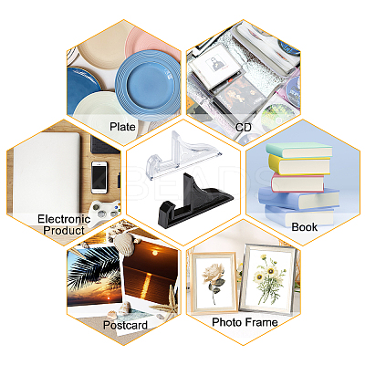 20Pcs 2 Colors Plastic Photo Frame Display Stands ODIS-PH0001-50-1