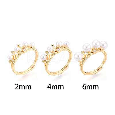 Crown Brass Micro Pave Cubic Zirconia Cup Peg Ring Settings KK-N274-09G-1