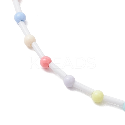 Acrylic and Glass Round Bead Necklaces NJEW-JN04876-1