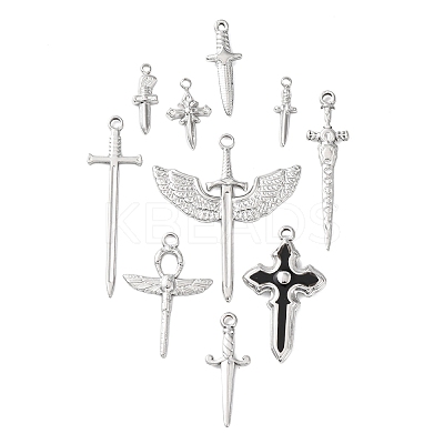 10Pcs 304 Stainless Steel Pendants STAS-P432-11P-1