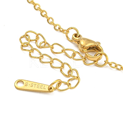 Brass Flower Tassel Pendant Necklaces NJEW-B115-02G-1