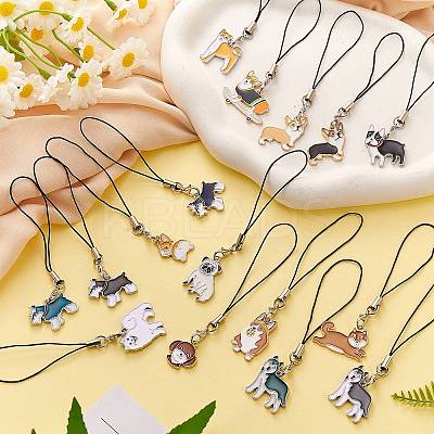 Alloy Enamel Mobile Strap HJEW-SW00023-02-1