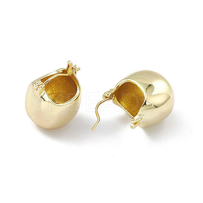 Brass Round Dome Hoop Earrings for Women EJEW-P215-02G-1