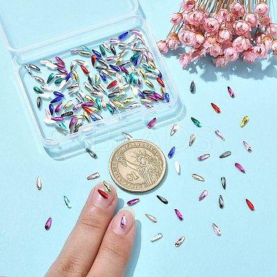 200Pcs Glass Rhinestone Cabochons MRMJ-CJC0007-17-1