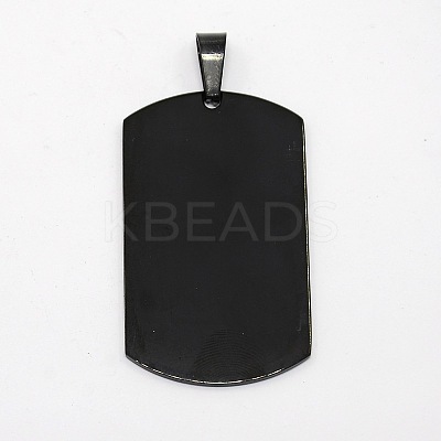 Men's 201 Stainless Steel Big Rectangle Hand Stamping Blank Tag Pendants LS-STAS-O044-121-1