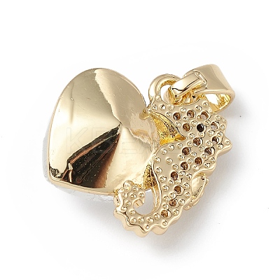 Real 18K Gold Plated Rack Plating Brass Micro Pave Cubic Zirconia Pendants KK-C015-02G-17-1