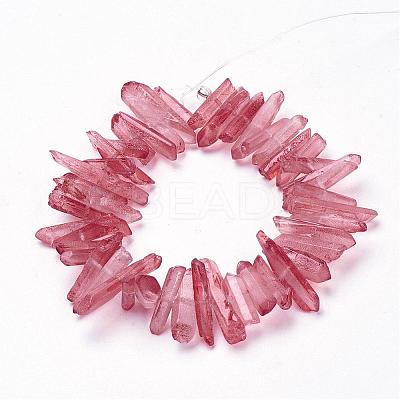 Natural Quartz Crystal Points Beads Strands G-K181-B09-1