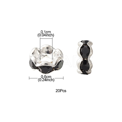 Brass Rhinestone Spacer Beads RB-YW0001-05B-04S-1