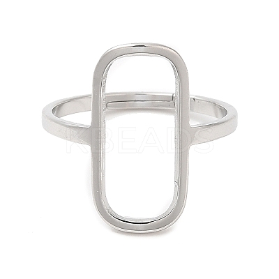 Non-Tarnish 304 Stainless Steel Hollow Rectangle Adjustable Ring for Women RJEW-M149-31P-1