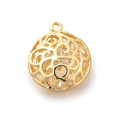 Brass with Cubic Zirconia Pendants KK-E792-28G-02-1