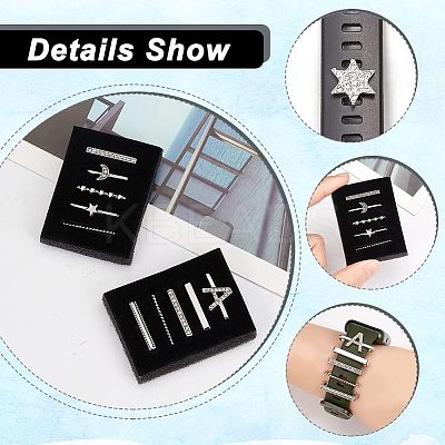 10Pcs Moon & Letter Alloy Watch Band Charms FIND-NB0003-20-1