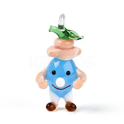 Handmade Lampwork Cartoon Onion Pendants LAMP-T025-11A-1