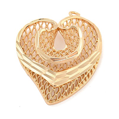 Rack Plating Brass Hollow Pendants KK-P244-01KCG-1