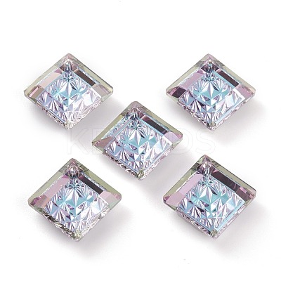 Embossed Glass Rhinestone Pendants GLAA-J101-03B-001VL-1