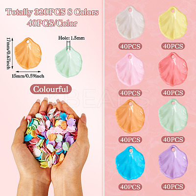 320Pcs 8 Colors Opaque Acrylic Pendants SACR-TA0001-41-1