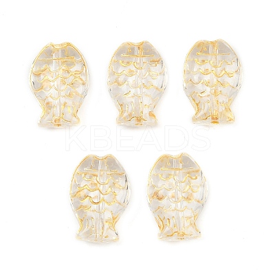Electroplate and Golden Metal Enlaced Glass Beads EGLA-T029-01F-1