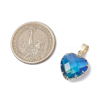 Gradient Color K9 Glass Imitation Tourmaline Pendants PALLOY-JF03453-1