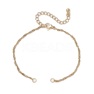 304 Stainless Steel Singapore Chain Bracelet Makings AJEW-JB01321-01-1