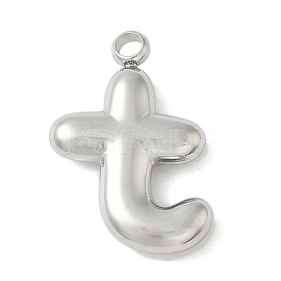 304 Stainless Steel Initial Pendants STAS-S186-12T-P-1
