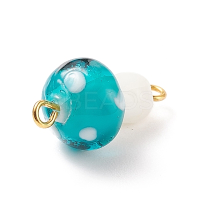 Handmade Lampwork Connector Charms PALLOY-JF01536-1