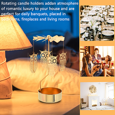 Stainless Steel Spinning Rotary Candle Holder Stand DIY-WH0304-976A-1