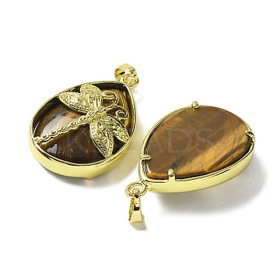 Natural Tiger Eye Pendants G-G900-01G-07-1