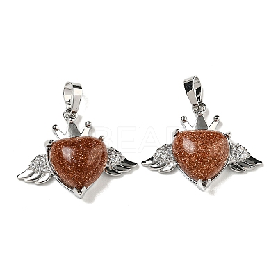 Synthetic Goldstone with Clear Cubic Zirconia Pendants G-G133-02P-27-1