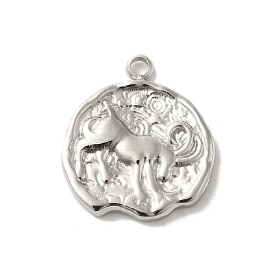 304 Stainless Steel Pendants STAS-B074-08P-12-1