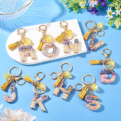 Alloy Resin Polygon Keychains KEYC-TADJ0002-03G-H-1