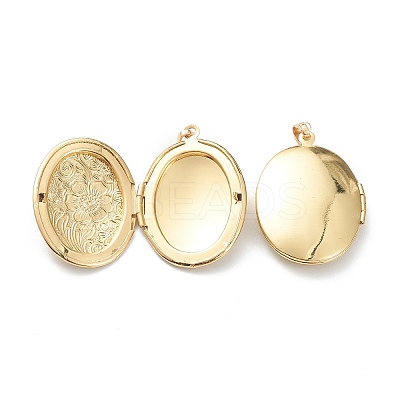 Brass Locket Pendants X-KK-P199-09G-1