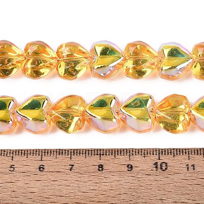 Electroplate Transparent Glass Beads Strands EGLA-N056-01A-10-1
