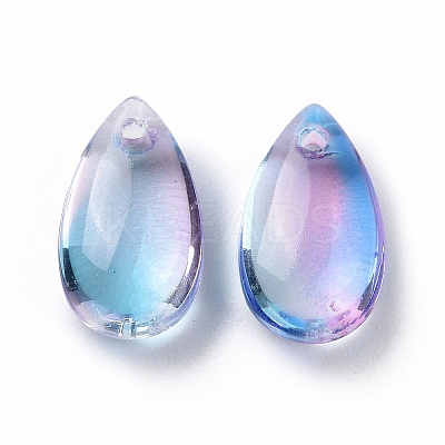 Transparent Glass Charms GLAA-O017-01J-1