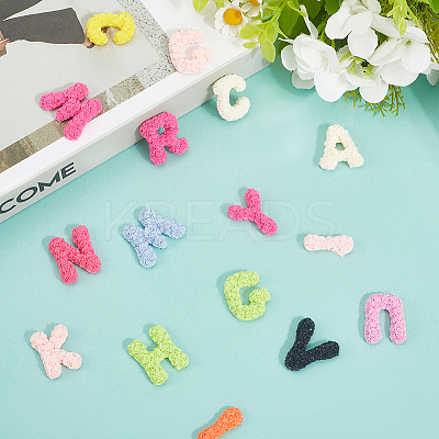 2Bags Opaque Resin 26 Letter Cabochons RESI-SC0006-17-1