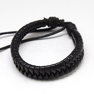 Trendy Unisex Casual Style Imitation Leather and Leather Bracelets LS-X-BJEW-L302-01-1