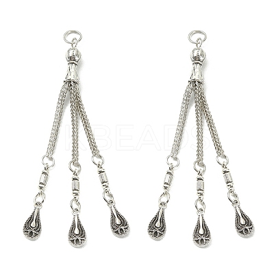 Tibetan Style Alloy Feather Tassel Big Pendants FIND-YW0003-92E-1