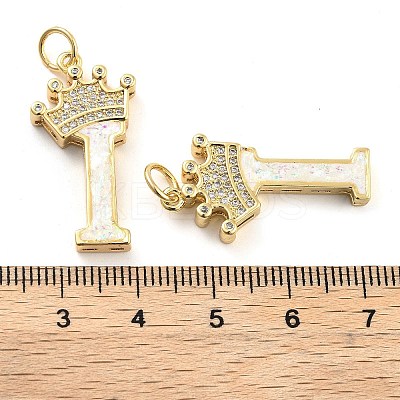 Brass Micro Pave Clear Cubic Zirconia Pendants KK-G498-01I-02-1