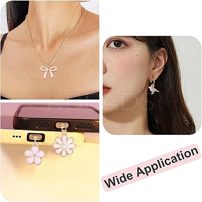10Pcs 10 Styles Light Gold Plated Alloy Enamel Pendants ENAM-YW0006-29-1