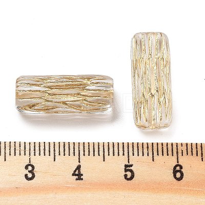 Metal Enlaced Transparent Acrylic Beads X-MACR-M045-10-1