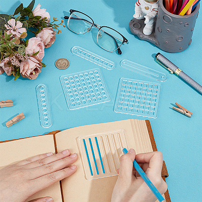 6Pcs 6 Styles Acrylic Drawing Template AJEW-BC0009-04-1