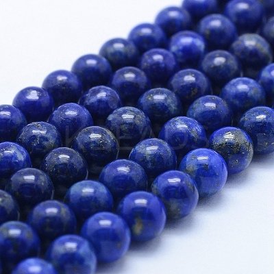 Natural Lapis Lazuli Beads Strands G-P342-01-6mm-AB-1