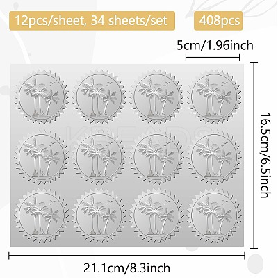 34 Sheets Silver Foil Embossed PET Picture Sticker DIY-WH0528-009-1