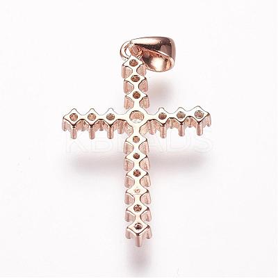 Brass Micro Pave Cubic Zirconia Pendants ZIRC-E108-10-NR-1