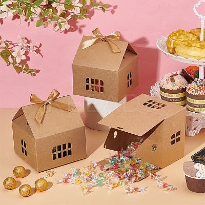 House Shape Cardboard Candy Storage Box CON-WH0084-89B-1