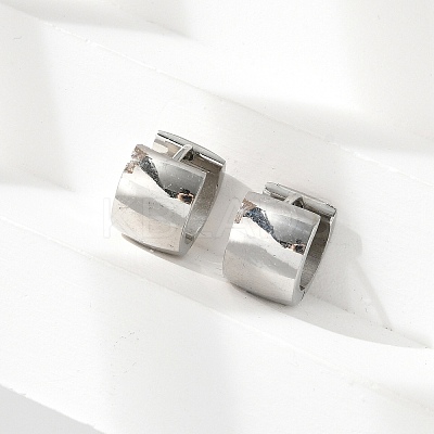 304 Stainless Steel Polishing effect Hoop Earrings EJEW-M001-29B-P-1
